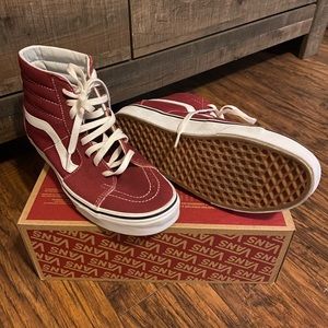 Vans Old Skool Hi-Tops Maroon Red Size 9